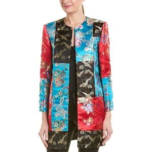Alice and Olivia Logan brocade patchwork jacket s